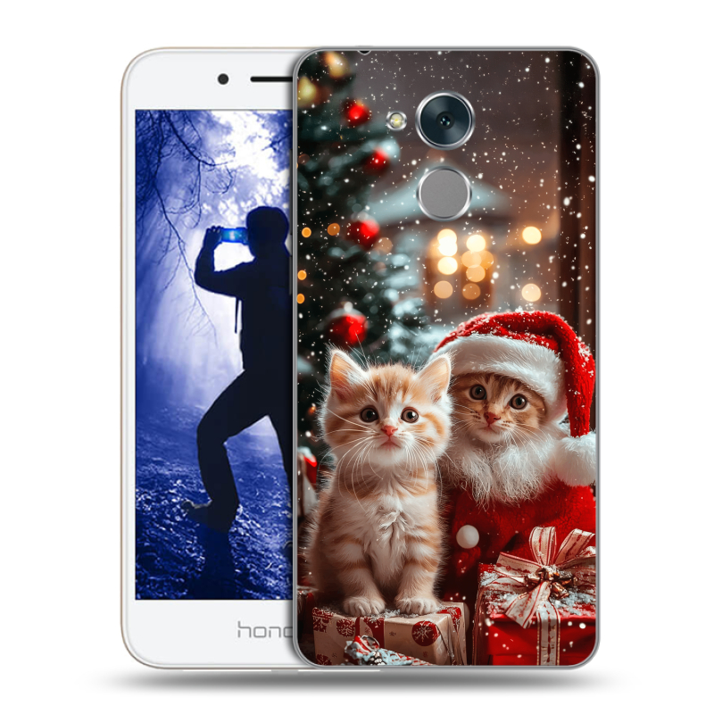 Силиконовый противоударный чехол на Huawei Honor 6A с принтом Новый год Силиконовый противоударный чехол на Huawei Honor 6A с принтом Новый год
