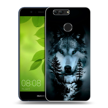 Силиконовый чехол на Huawei Nova 2 Plus с принтом Лесной волк
