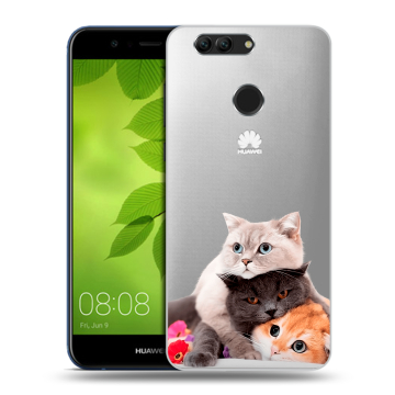 Силиконовый чехол на Huawei Nova 2 Plus с принтом Кошки