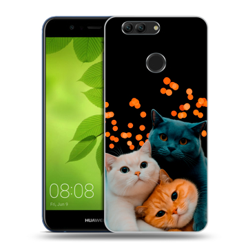 Силиконовый чехол на Huawei Nova 2 Plus с принтом Кошки