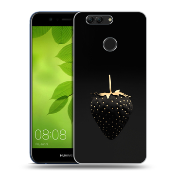 Силиконовый чехол на Huawei Nova 2 Plus с принтом Черная клубника