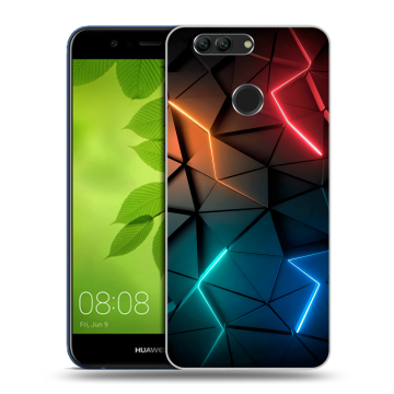Силиконовый чехол на Huawei Nova 2 Plus с принтом Абстракция неон