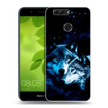 Силиконовый чехол на Huawei Nova 2 Plus с принтом Волки