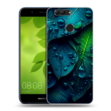 Силиконовый чехол на Huawei Nova 2 Plus с принтом Листья