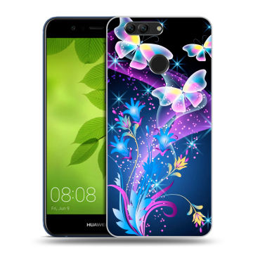 Силиконовый чехол на Huawei Nova 2 Plus с принтом Бабочки Силиконовый чехол на Huawei Nova 2 Plus с принтом Бабочки