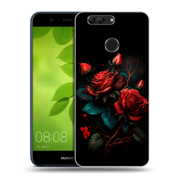 Силиконовый чехол на Huawei Nova 2 Plus с принтом Розы красные Силиконовый чехол на Huawei Nova 2 Plus с принтом Розы красные