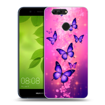 Силиконовый чехол на Huawei Nova 2 Plus с принтом Бабочки Силиконовый чехол на Huawei Nova 2 Plus с принтом Бабочки