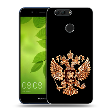 Силиконовый чехол на Huawei Nova 2 Plus с принтом Герб России золотой Силиконовый чехол на Huawei Nova 2 Plus с принтом Герб России золотой