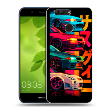 Силиконовый чехол на Huawei Nova 2 Plus с принтом Гоночные машины Силиконовый чехол на Huawei Nova 2 Plus с принтом Гоночные машины