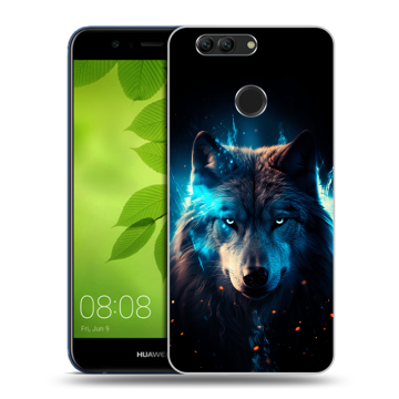 Силиконовый чехол на Huawei Nova 2 Plus с принтом Волк ночной