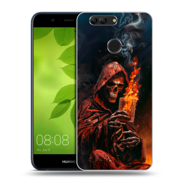 Силиконовый чехол на Huawei Nova 2 Plus с принтом Скелет и карты
