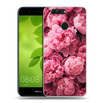 Силиконовый чехол на Huawei Nova 2 Plus с принтом цветы пионы