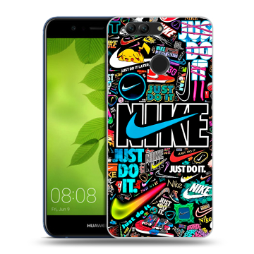 Силиконовый чехол на Huawei Nova 2 Plus с принтом найк nike черный Силиконовый чехол на Huawei Nova 2 Plus с принтом найк nike черный