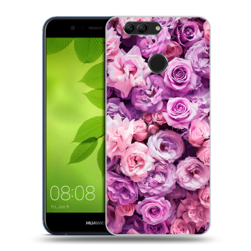 Силиконовый чехол на Huawei Nova 2 Plus с принтом лавандовые розы