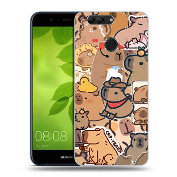 Силиконовый чехол на Huawei Nova 2 Plus с принтом капибара Силиконовый чехол на Huawei Nova 2 Plus с принтом капибара