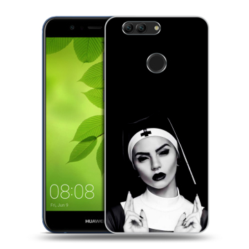 Силиконовый чехол на Huawei Nova 2 Plus с принтом монашка