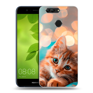 Силиконовый чехол на Huawei Nova 2 Plus с принтом котик