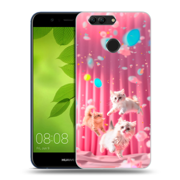 Силиконовый чехол на Huawei Nova 2 Plus с принтом милые котики