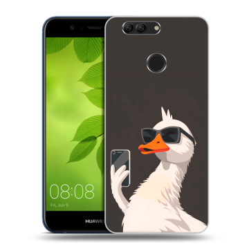 Силиконовый чехол на Huawei Nova 2 Plus с принтом утка в очках