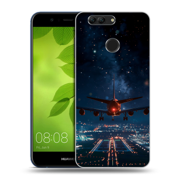 Силиконовый чехол на Huawei Nova 2 Plus с принтом самолет