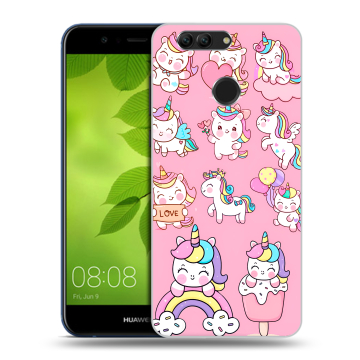 Силиконовый чехол на Huawei Nova 2 Plus с принтом Единороги и радуга Силиконовый чехол на Huawei Nova 2 Plus с принтом Единороги и радуга