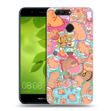 Силиконовый чехол на Huawei Nova 2 Plus с принтом капибары Силиконовый чехол на Huawei Nova 2 Plus с принтом капибары
