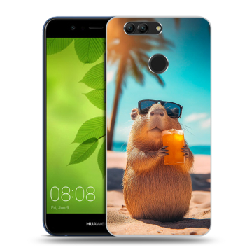 Силиконовый чехол на Huawei Nova 2 Plus с принтом Капибара