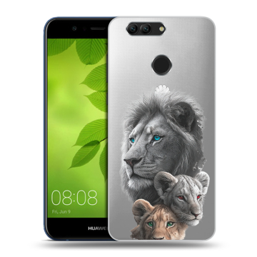 Силиконовый чехол на Huawei Nova 2 Plus с принтом Львы