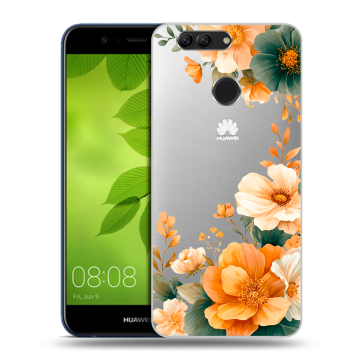 Силиконовый чехол на Huawei Nova 2 Plus с принтом Цветы принт