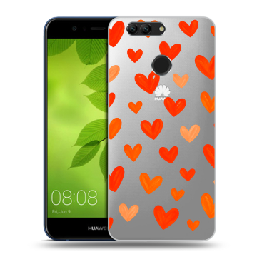 Силиконовый чехол на Huawei Nova 2 Plus с принтом Сердечки