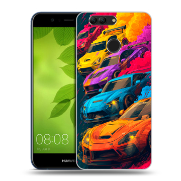 Силиконовый чехол на Huawei Nova 2 Plus с принтом Тачки