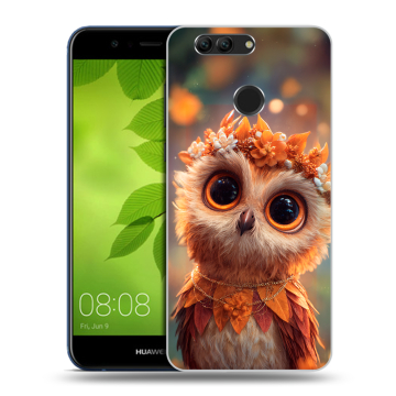 Силиконовый чехол на Huawei Nova 2 Plus с принтом Милая сова