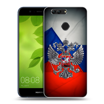 Силиконовый чехол на Huawei Nova 2 Plus с принтом Флаг России Силиконовый чехол на Huawei Nova 2 Plus с принтом Флаг России