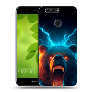 Силиконовый чехол на Huawei Nova 2 Plus с принтом Медведь