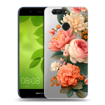Силиконовый чехол на Huawei Nova 2 Plus с принтом цветы