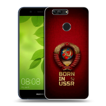Силиконовый чехол на Huawei Nova 2 Plus с принтом Флаг Герб СССР