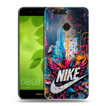 Силиконовый чехол на Huawei Nova 2 Plus с принтом Nike Найк Силиконовый чехол на Huawei Nova 2 Plus с принтом Nike Найк