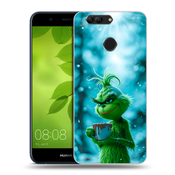 Силиконовый чехол на Huawei Nova 2 Plus с принтом Новый год гринч