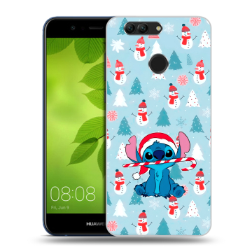 Силиконовый чехол на Huawei Nova 2 Plus с принтом Стич Новый год