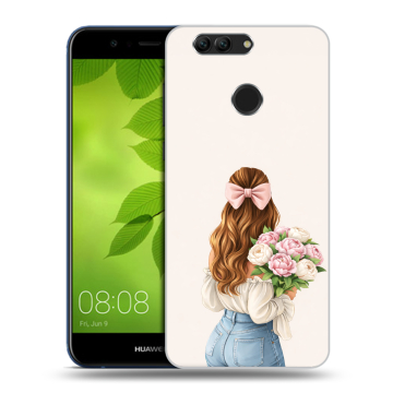 Силиконовый чехол на Huawei Nova 2 Plus с принтом женский