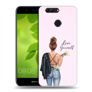 Силиконовый чехол на Huawei Nova 2 Plus с принтом женский