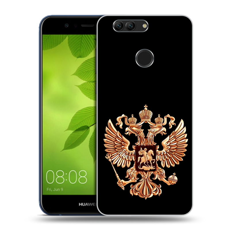 Силиконовый чехол на Huawei Nova 2 Plus с принтом Герб России золотой Силиконовый чехол на Huawei Nova 2 Plus с принтом Герб России золотой