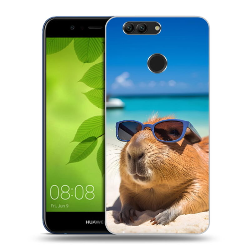 Пластиковый чехол на Huawei Nova 2 Plus с принтом Капибара Пластиковый чехол на Huawei Nova 2 Plus с принтом Капибара