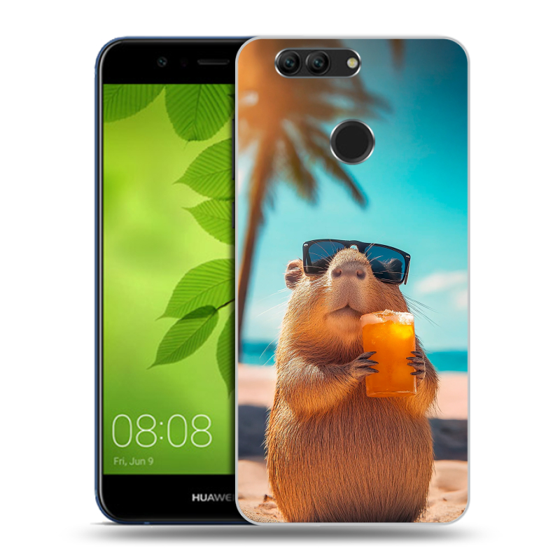 Силиконовый чехол на Huawei Nova 2 Plus с принтом Капибара Силиконовый чехол на Huawei Nova 2 Plus с принтом Капибара