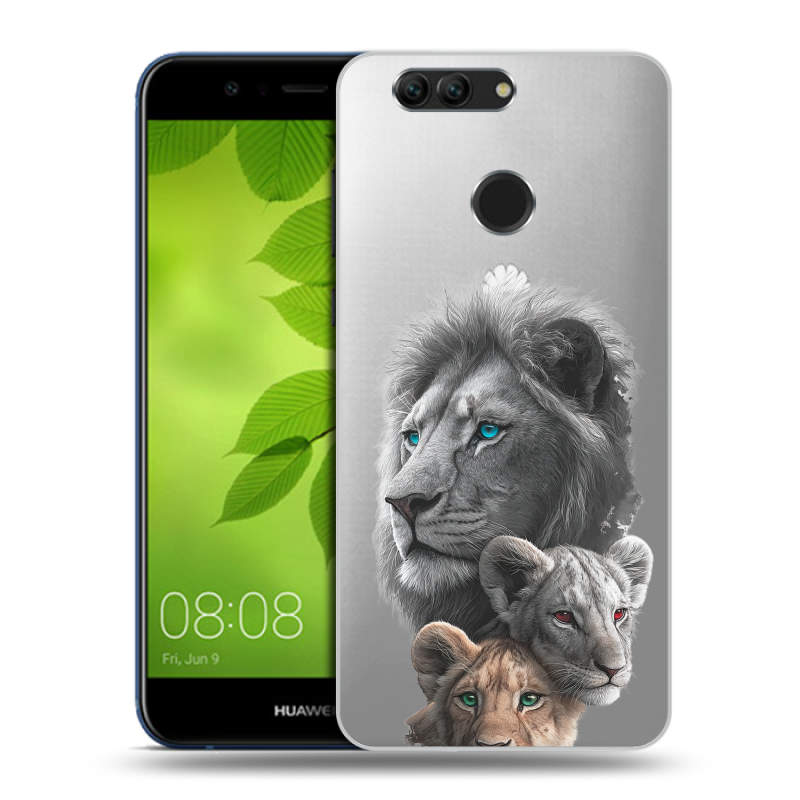 Пластиковый чехол на Huawei Nova 2 Plus с принтом Львы Пластиковый чехол на Huawei Nova 2 Plus с принтом Львы