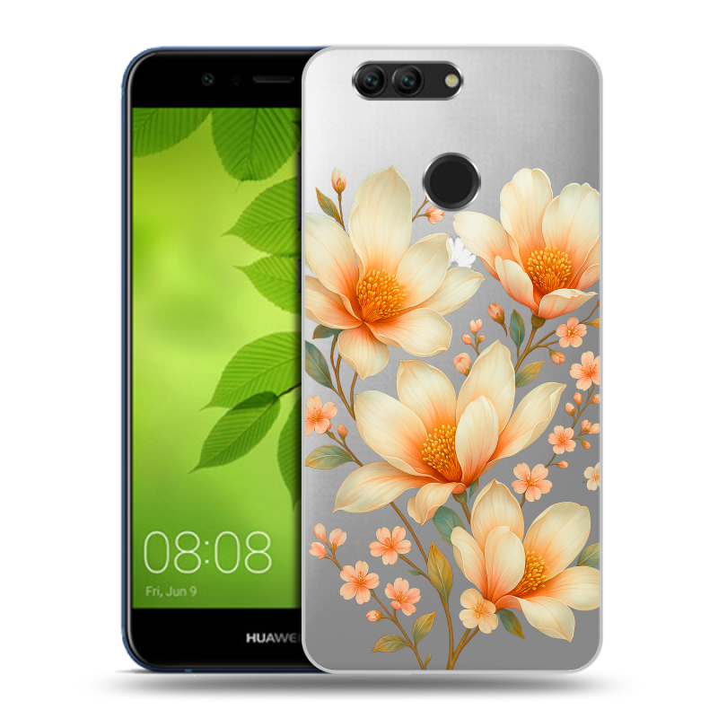 Силиконовый чехол на Huawei Nova 2 Plus с принтом Цветы Силиконовый чехол на Huawei Nova 2 Plus с принтом Цветы