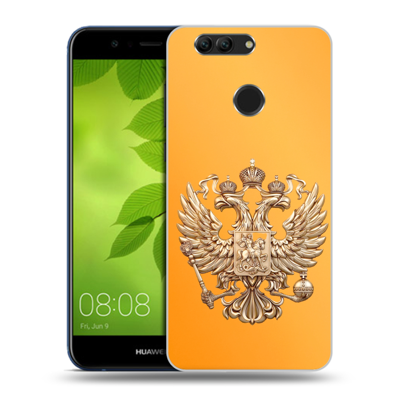 Пластиковый чехол на Huawei Nova 2 Plus с принтом Герб Флаг России Пластиковый чехол на Huawei Nova 2 Plus с принтом Герб Флаг России