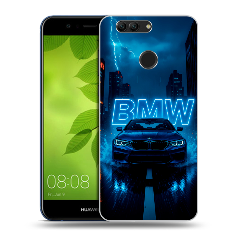 Пластиковый чехол на Huawei Nova 2 Plus с принтом BMW БМВ Пластиковый чехол на Huawei Nova 2 Plus с принтом BMW БМВ