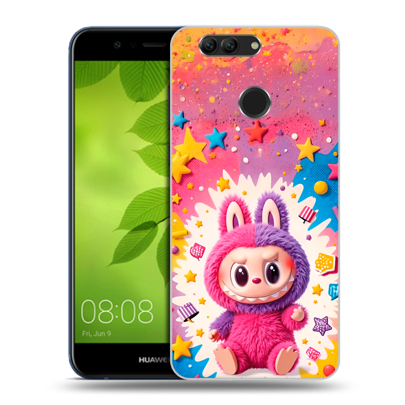 Силиконовый чехол на Huawei Nova 2 Plus с принтом Labubu Лабубу Силиконовый чехол на Huawei Nova 2 Plus с принтом Labubu Лабубу