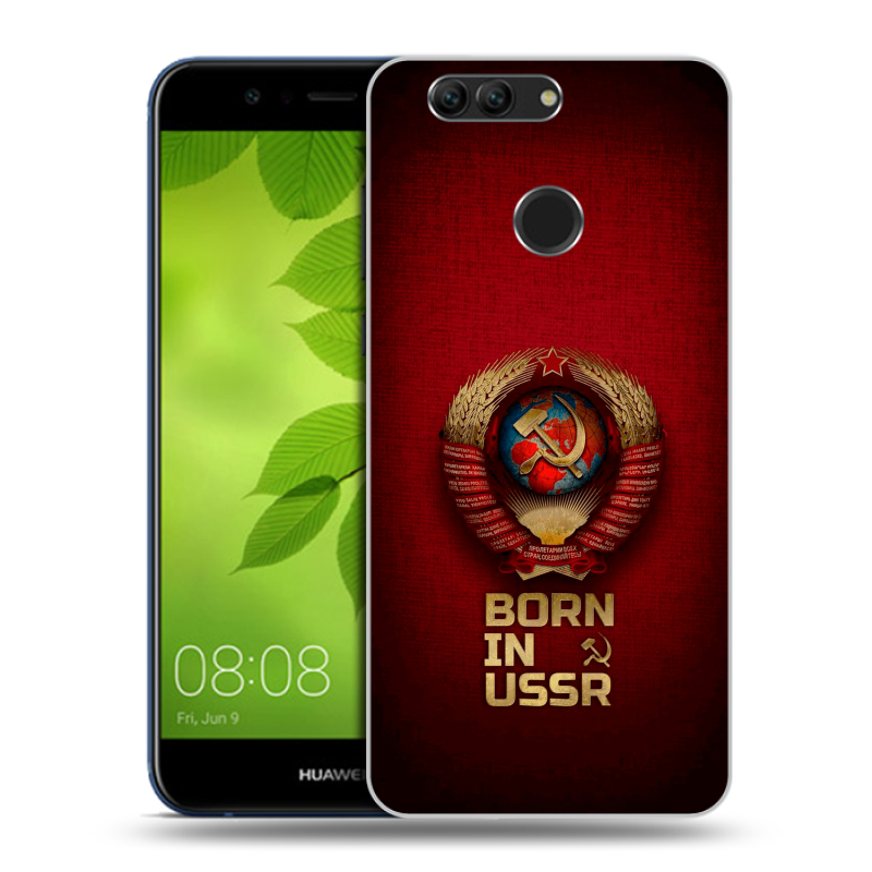 Силиконовый чехол на Huawei Nova 2 Plus с принтом Флаг Герб СССР Силиконовый чехол на Huawei Nova 2 Plus с принтом Флаг Герб СССР